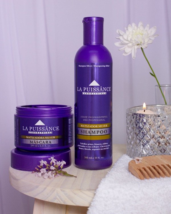 Producto - Kit La Puissance matizador Silver shampoo y máscara