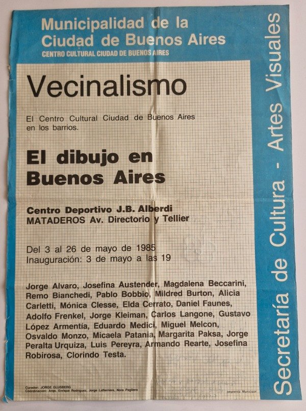 Producto - Afiche - Vecinalismo: El dibujo en Buenos Aires (Jorge Glusberg)