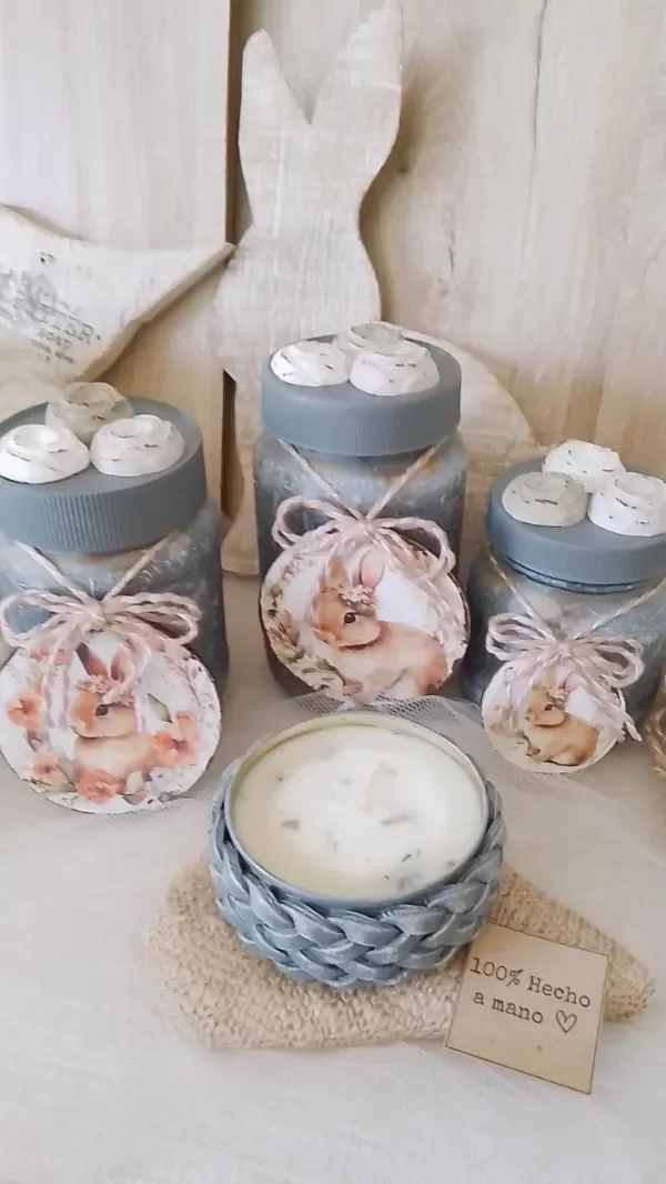 Producto - Frascos decorados Conejito de Pascuas