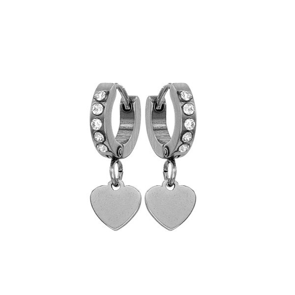 Producto - Argollas de acero quirúrgico - Brillo - 1cm - Corazón