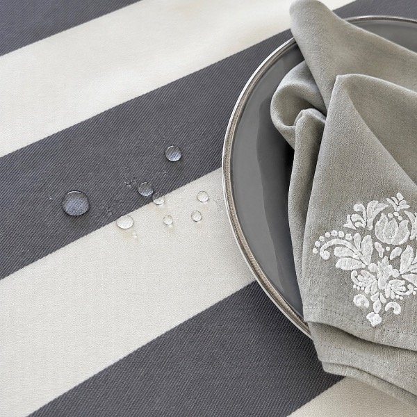Producto - Mantel Impermeable rayado gris - 1