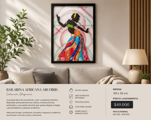 Producto - Bailarina Africana Arcoíris Colección Elegancia