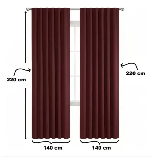 Producto - Cortina Blackout Textil 2 Paños 1,40 X 2,20 BORDO - 1