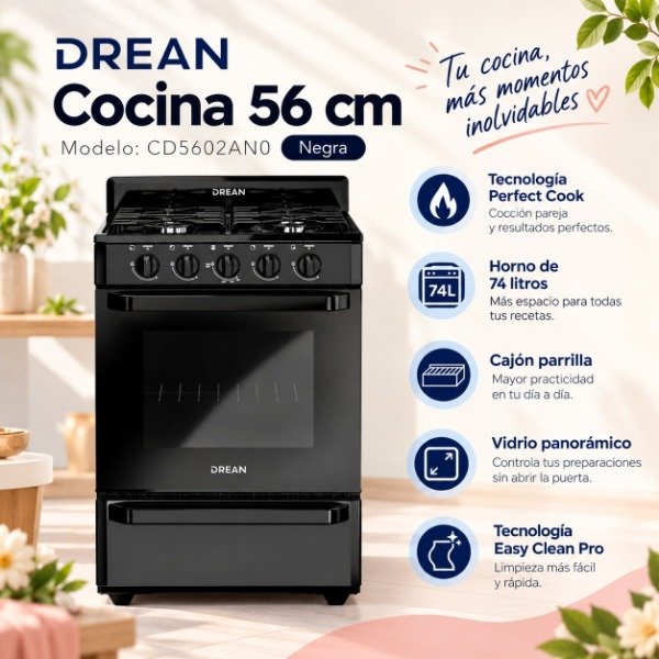 Producto - COCINA DREAN 56 cm - CD5602AN0 NEGRO