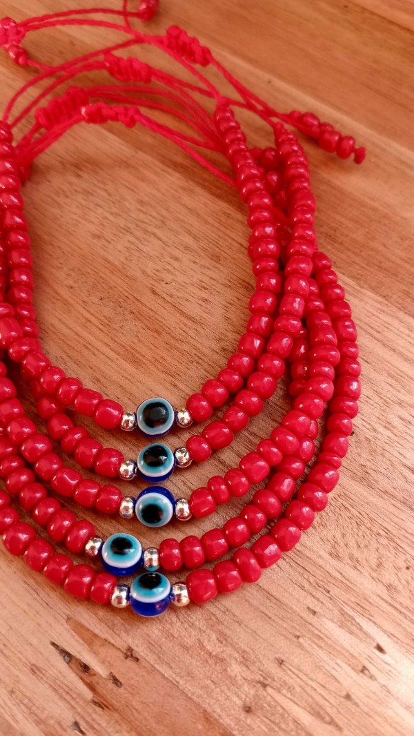 Producto - Pulsera regulable nazar - rojo/azul