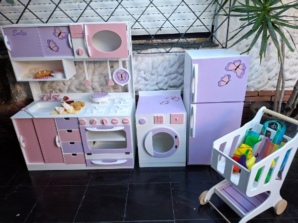 Producto - COCINA GRANDE CON ESTANTE Y PORTA UTENSILIOS HELADERA LAVARROPAS CARRITO COMIDAs - 0