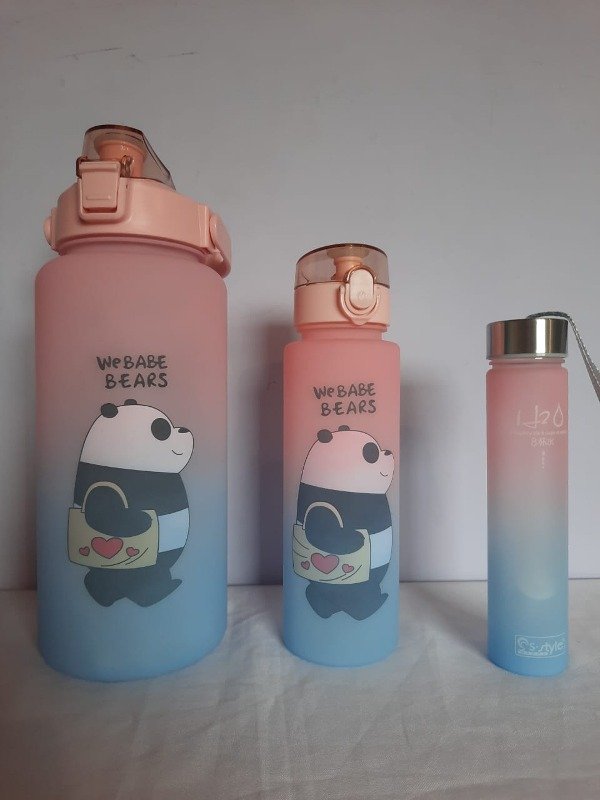 Producto - Set 3 botellas motivacionales Panda