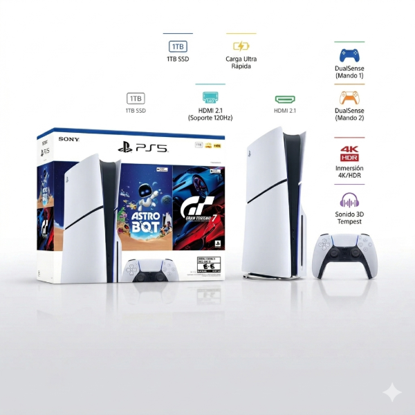 Producto - PLAYSTATION 5 SLIM 1TB + ASTRO BOT + GRAN TURISMO 7