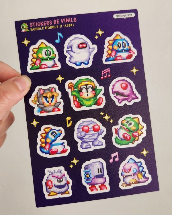 Producto - Plancha Stickers "Bubble Bobble" - 1
