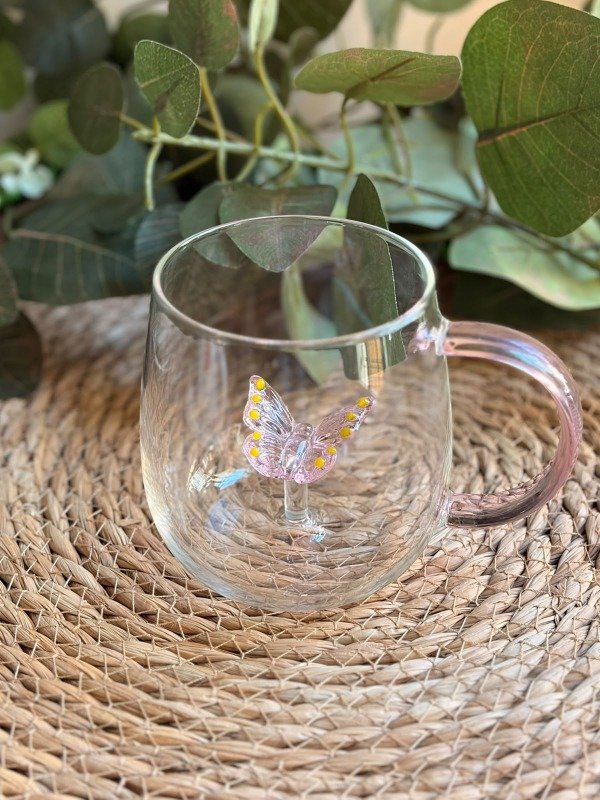 Producto - Taza vidrio Mariposa