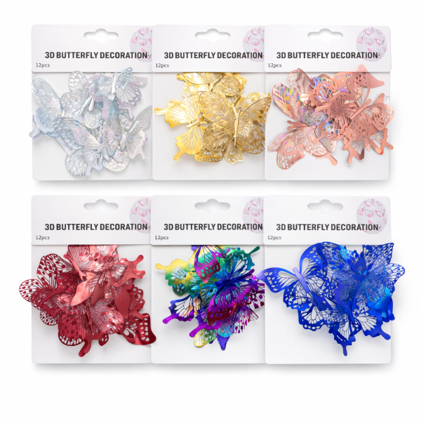 Producto - Mariposas Decorativas 3D Adhesivas x12 Unidades
