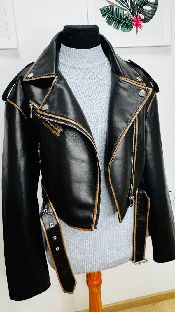 Producto - Campera Ecocuero Combinada