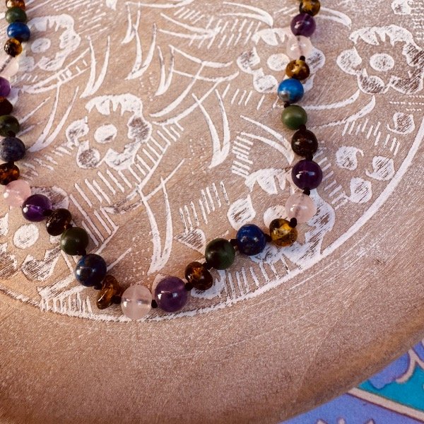 Producto - Collar Ámbar y Mix de Piedras (38cm)