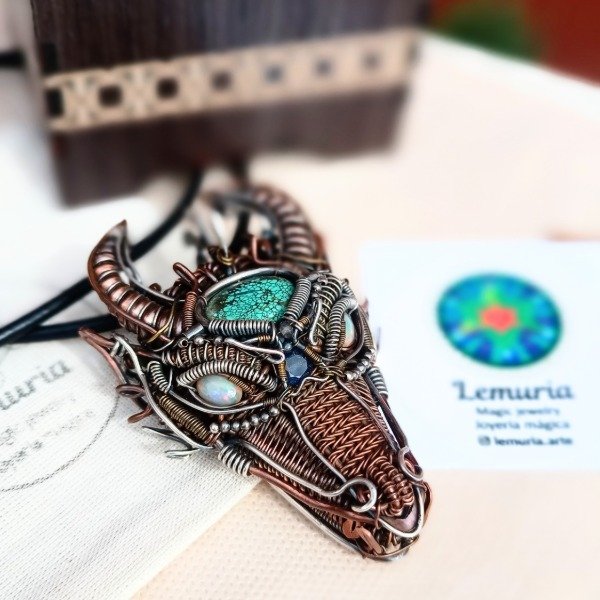 Producto - Cabeza de dragón articulada turquesa