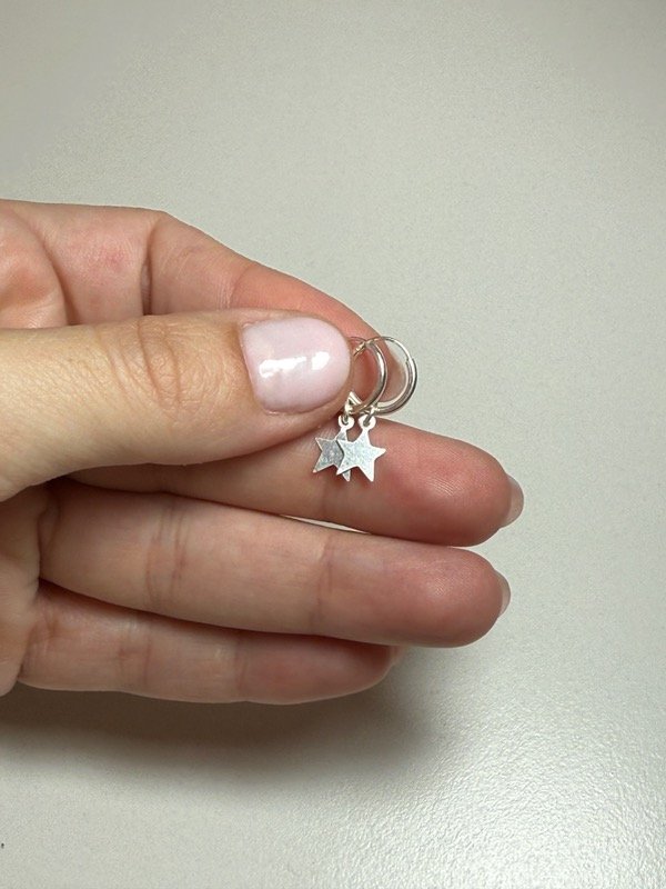 Producto - Argollas finas con estrellas - 0