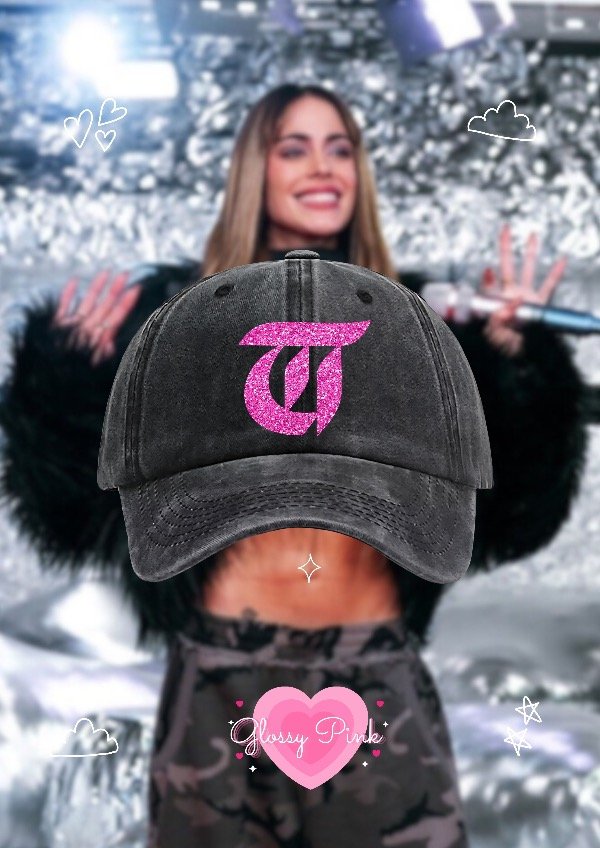 Gorra Vintage Gris oscuro Tini - VINILO TEXTIL GLITTER FUCSIA