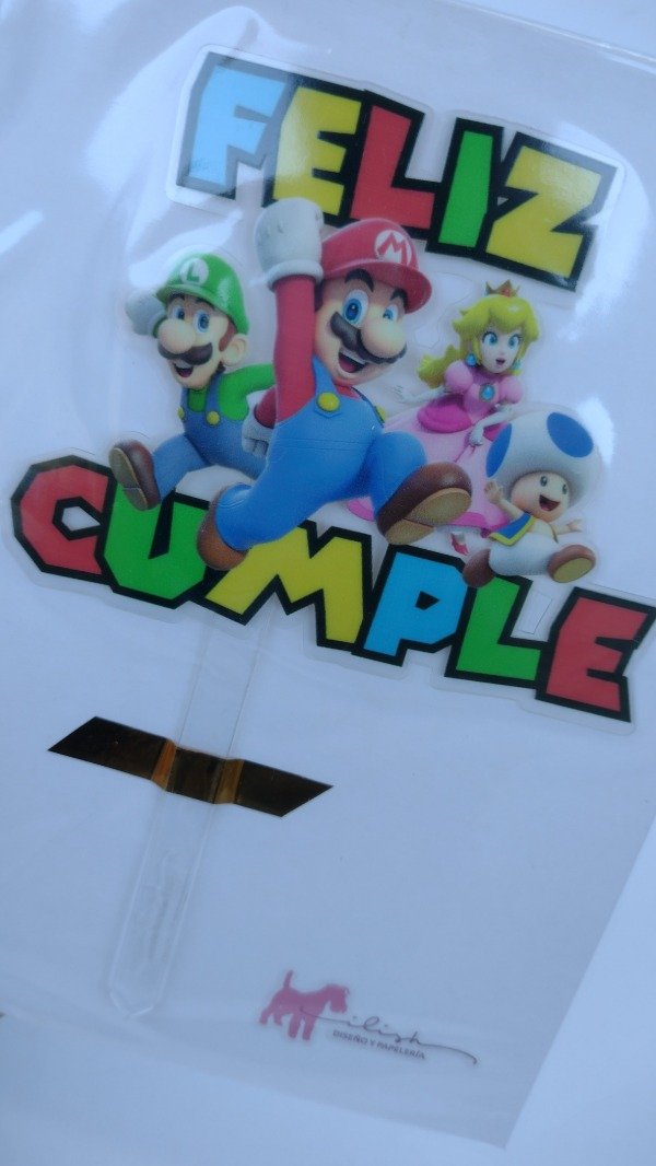 Producto - Topper "Feliz Cumple" Mario Bros