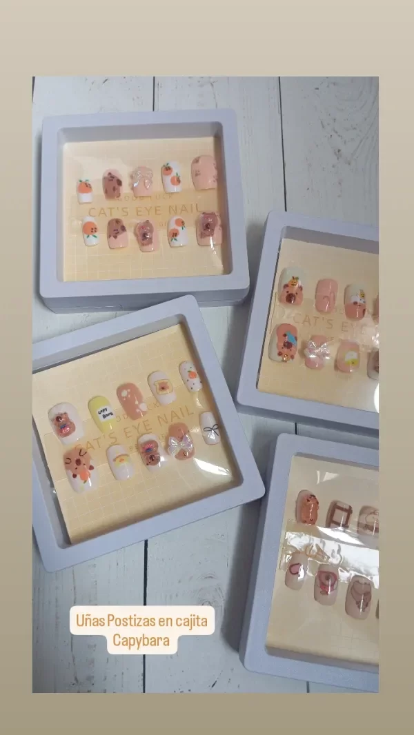 Producto - UÑAS POSTIZAS EN CAJITA CAPYBARA