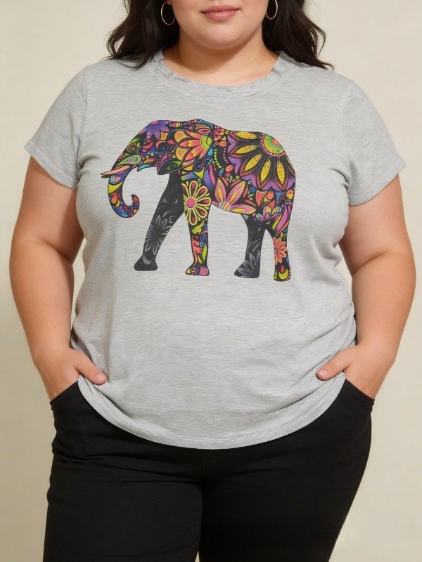Producto - Remera Dama Basica GRIS ELEFANTE