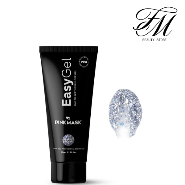 Producto - PINK MASK EASY GEL SPARKLY SILVER 60GR