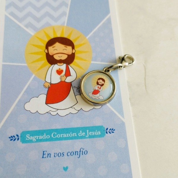 Producto - REGALO PACK ESTAMPA ADVOCACION CON MEDALLITA SAGRADO CORAZON DE JESUS