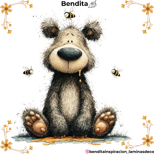 Producto - Bendita Plancha 329 Oso comiendo miel