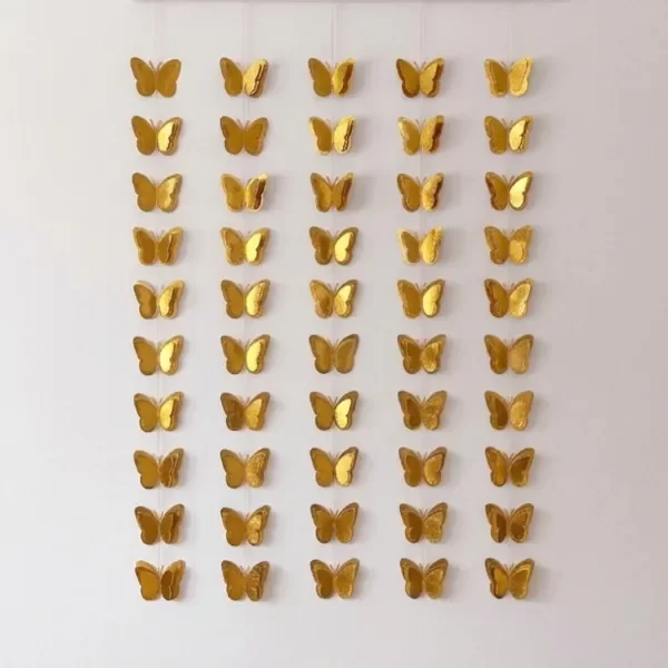 Producto - GUIRNALDA COLGANTE DE MARIPOSAS "METALLIC 3D"