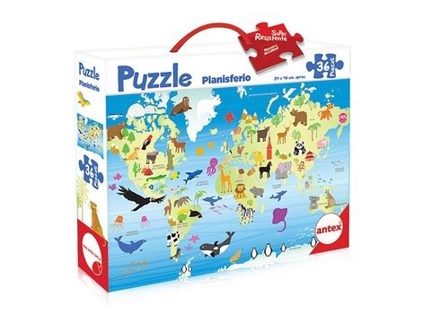 Producto - Puzzle Planisferio 36 piezas (Antex)
