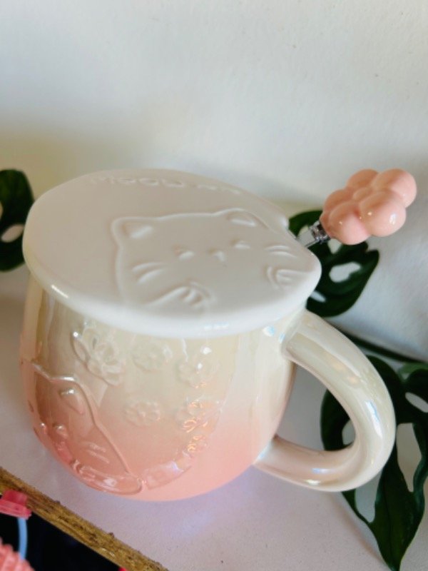 Producto - Taza Gatito tornasol con tapa y cucharita - 2