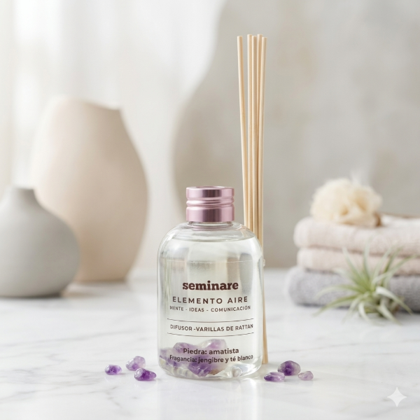 Producto - Difusor con varillas de Rattan y Piedras energéticas