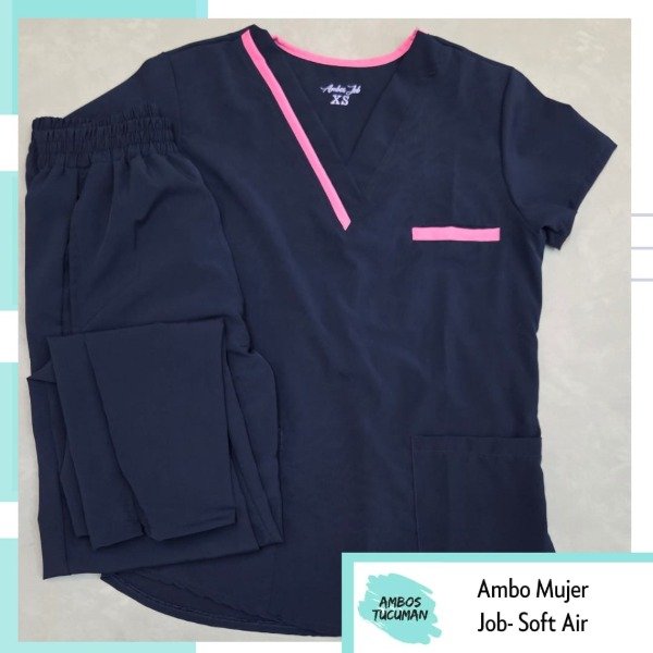 Producto - Ambo Eco 2 Soft Air Azul Noche detalle Rosa