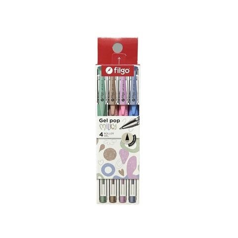 Producto - BOLIGRAFO ROLLER 1.0MM GEL POP X4 UNIDADES MILKY COLORES SURTIDO