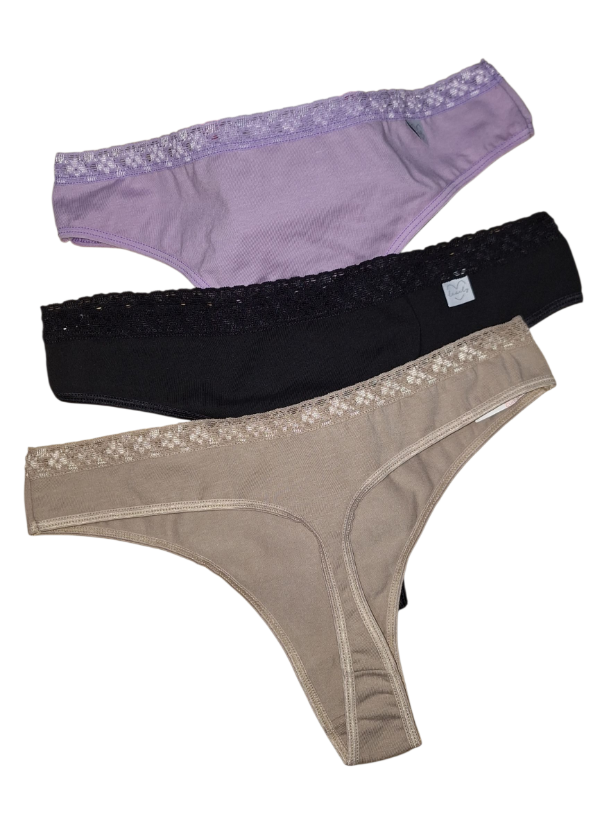 Producto - Pack de less algodón puntilla x 3 LOVELY