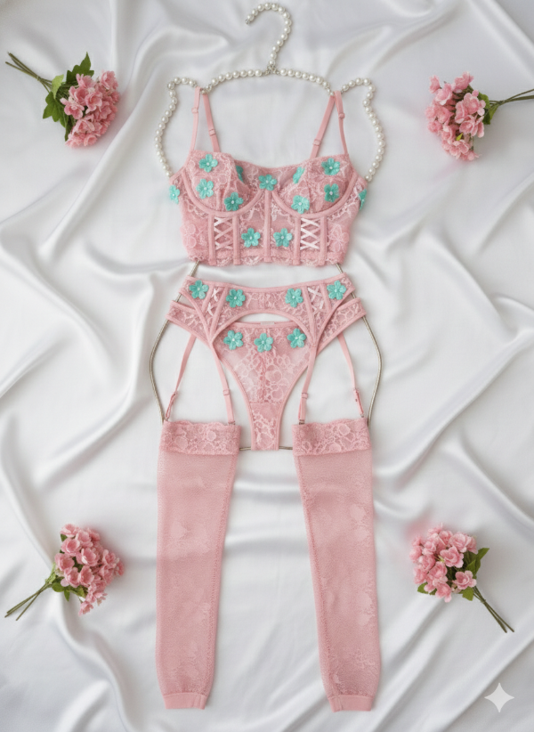 Producto - Conjunto sexy c/medias rosado 807637