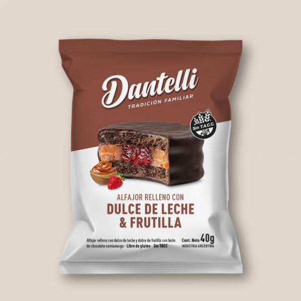 Producto - ALFAJORES DANTELLI DDL/FRUTILLA
