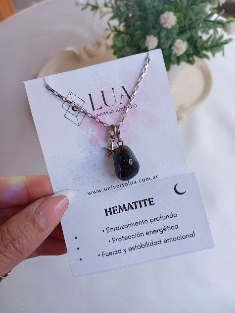 Producto - Collar piedra hematite - Acero quirúrgico