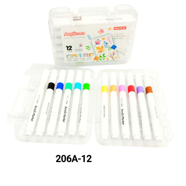 Producto - 206A-12 MARCADORES DE ACRILICO X12PCS.