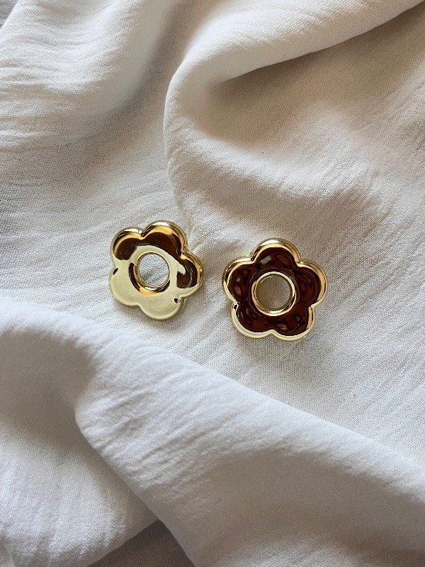 Producto - Aros chunky flor - dorado