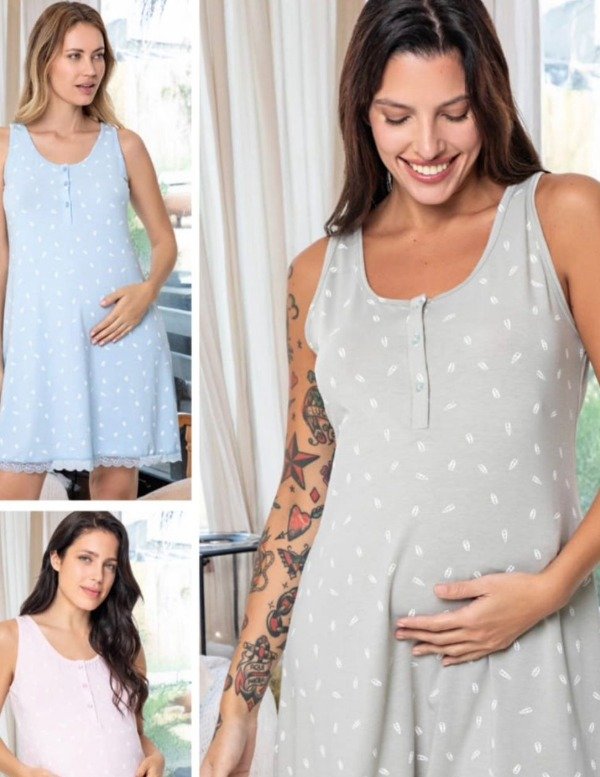 Producto - Camisón maternal c/capa Ojitas SECRETA - COD 4283