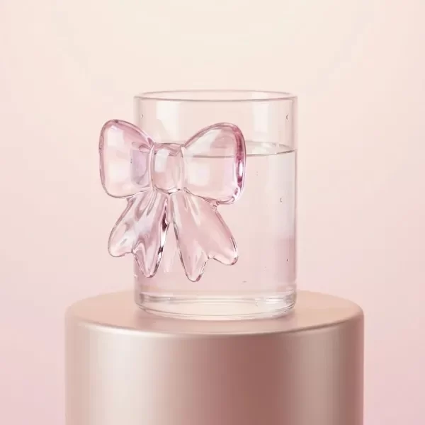 Producto - VASO DE VIDRIO "PINK RIBBON"