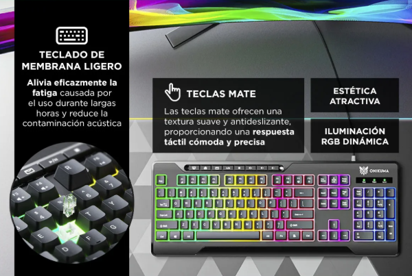 Producto - Teclado Gamer Onikuma Retroiluminado Controles Multimedia Negro