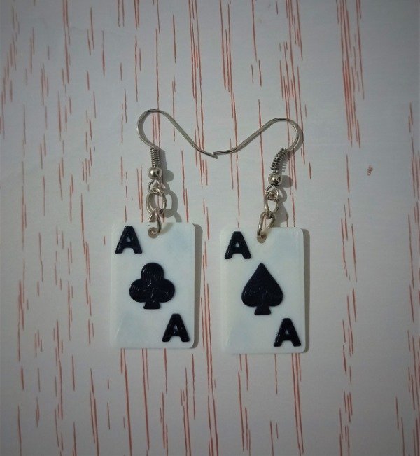 Producto - Aros Colgantes Cartas Ases De Poker Impresion 3d Aritos
