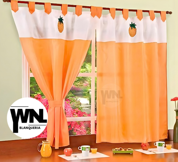 Producto - CORTINA DE COCINA TROPICAL MECÁNICO CON APLIQUE