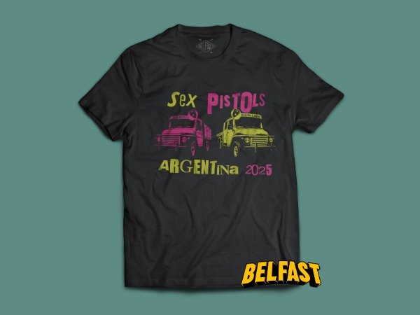 Producto - remera sex pistols argentina 2025 x belfast rosa/amarillo