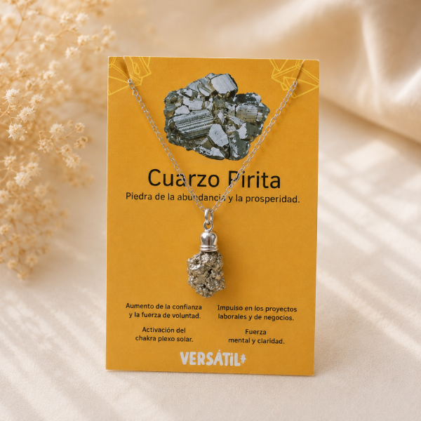 Producto - Pirita en Bruto con Cadena de Acero Quirúrgico