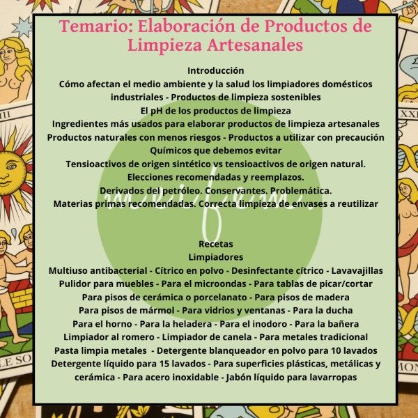 Producto - Curso de Elaboración de Productos de Limpieza Artesanales - 1
