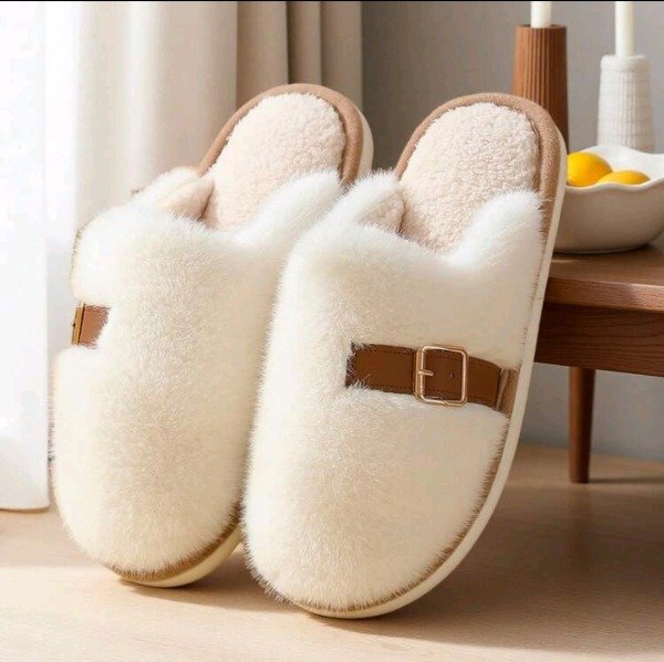 Producto - Pantufla blanca hebilla