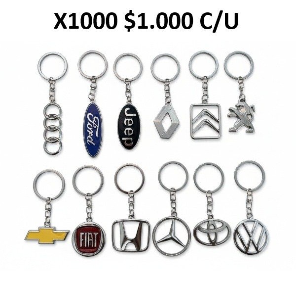 Producto - PROMOCION DE LLAVEROS METALICOS CON LOGO A 1.000 PESOS C/U X 1000 UNIDADES
