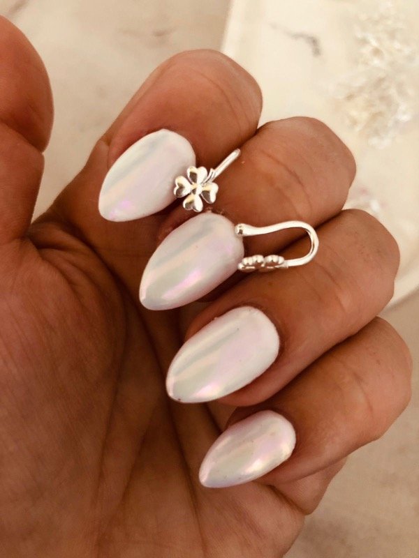 Producto - Cuff Trébol inflado x Par plata