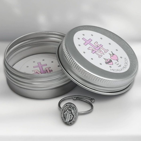 Producto - Anillo Acero Medalla Milagrosa Regulable